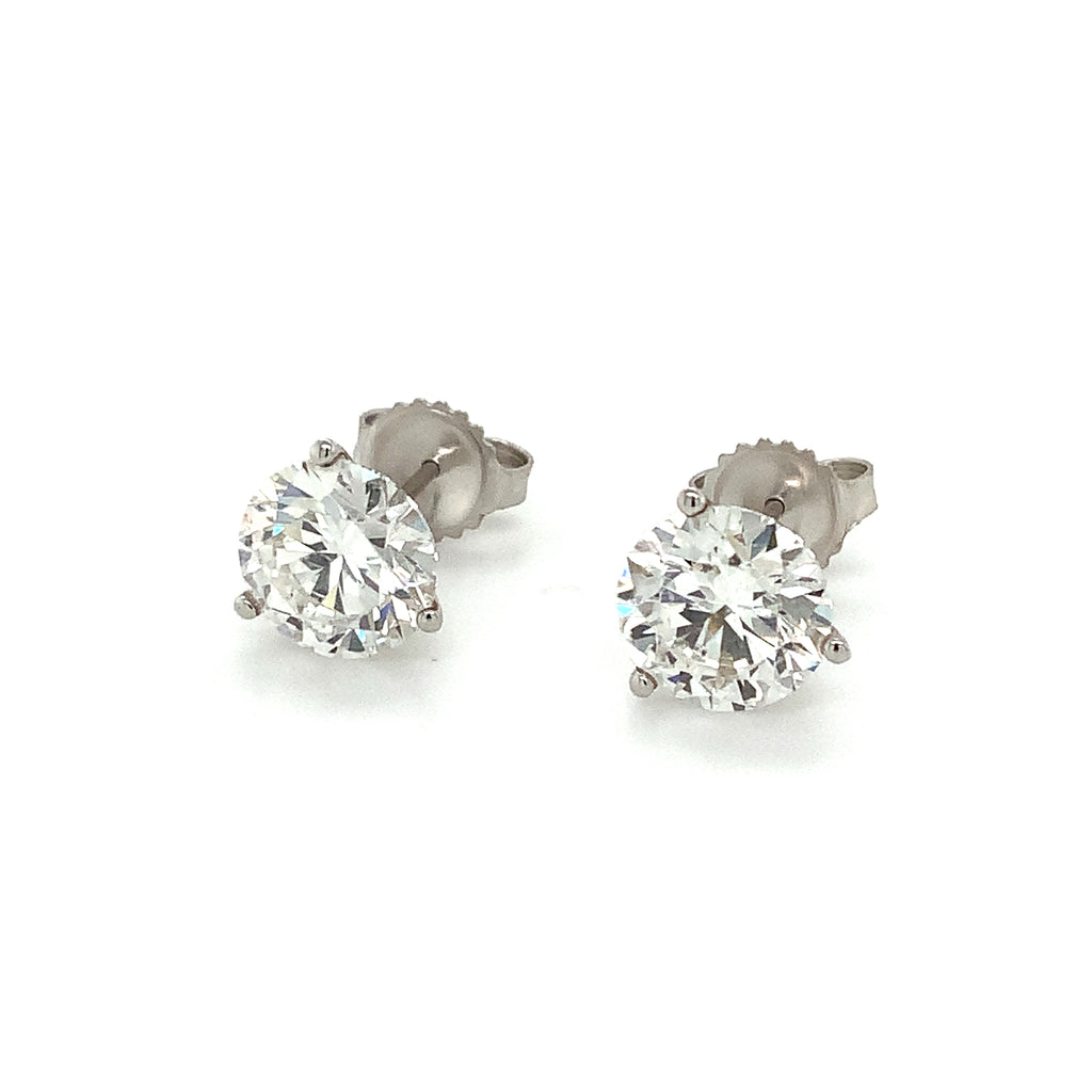 Round Brilliant Cut Lab Grown Diamond Studs Earring Set In 14K White Gold 5.92 cts t.w. - Image 1 of 9