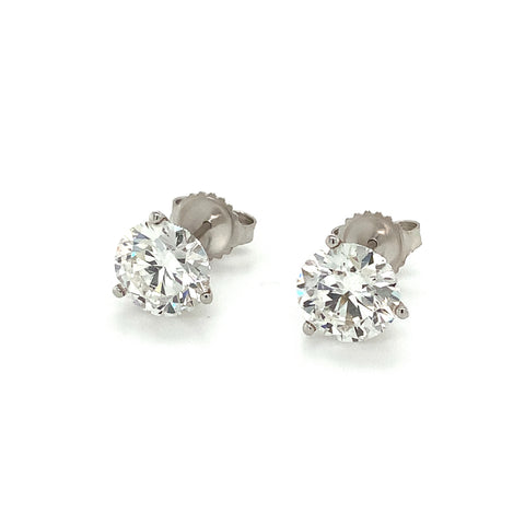 Round Brilliant Cut Lab Grown Diamond Studs Earring Set In 14K White Gold 5.92 cts t.w. - Image 1 of 9