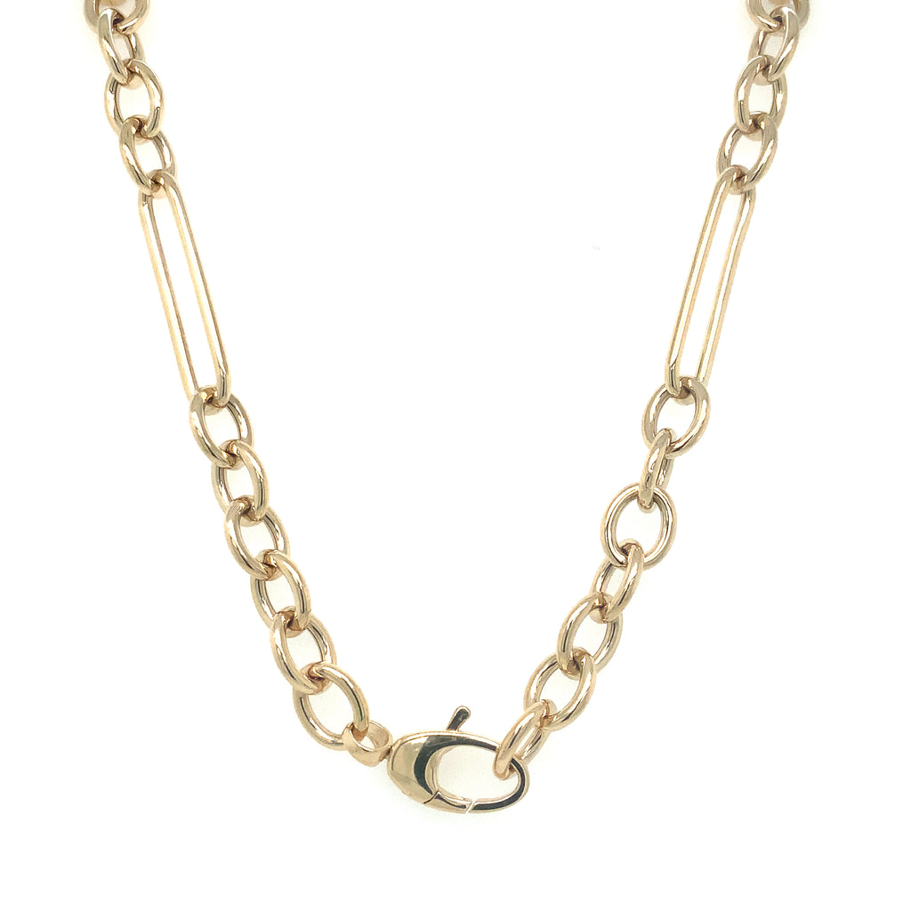 Paperclip and Oval Link 24" Neck Chain in 14 kt Yellow Gold - Image 2 of 4