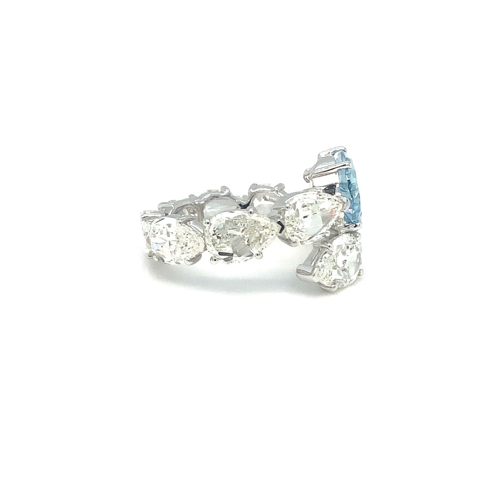 Christopher Designs Crisscut® L'Amore Fancy Cut Lab Grown Blue and White Diamond 7.07 cts Bypass Eternity Rin - Image 5 of 6