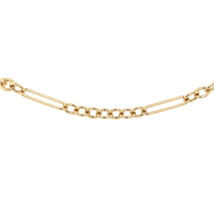 Paperclip and Oval Link 24" Neck Chain in 14 kt Yellow Gold - Image 3 of 4