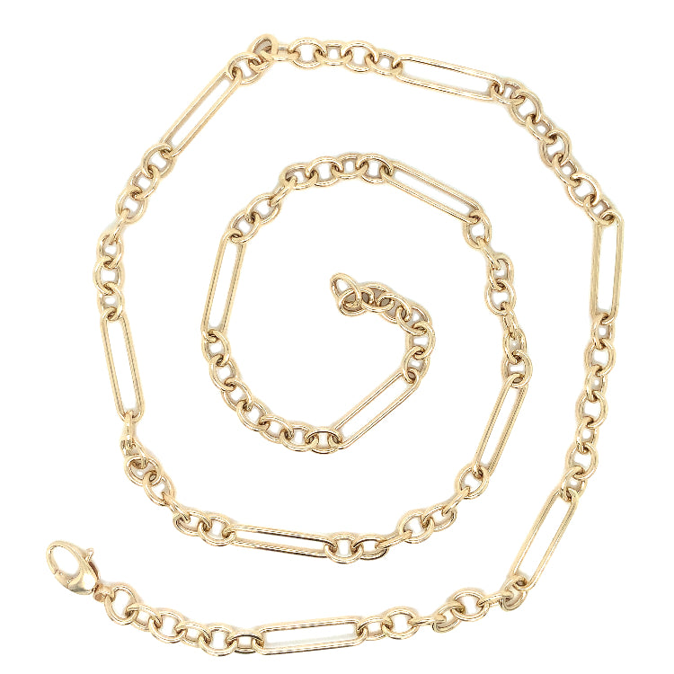Paperclip and Oval Link 24" Neck Chain in 14 kt Yellow Gold - Image 4 of 4