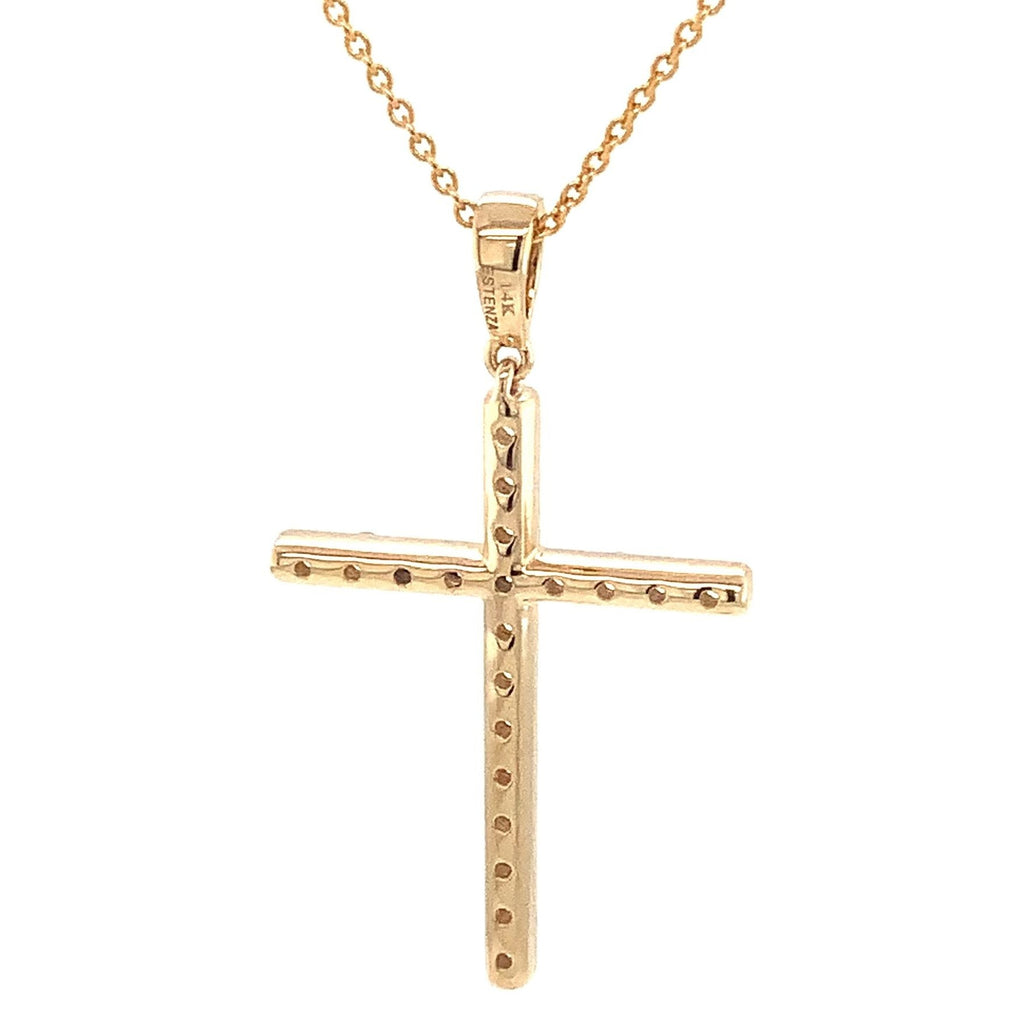 Contemporary Prong Set Diamond Cross 0.40 ctw 14K Yellow Gold - Image 3 of 7