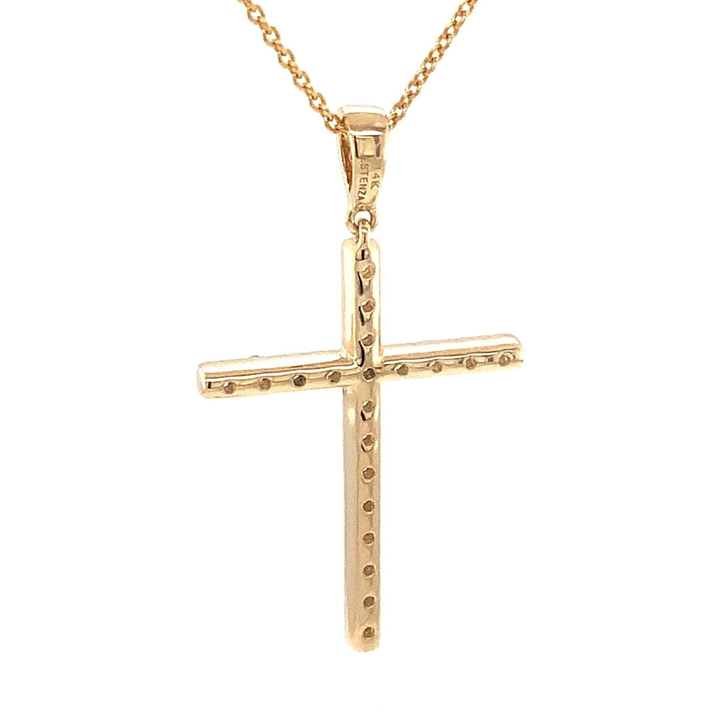 Contemporary Prong Set Diamond Cross 0.40 ctw 14K Yellow Gold - Image 4 of 7