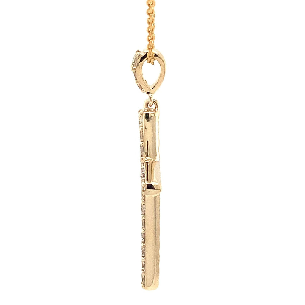 Contemporary Prong Set Diamond Cross 0.40 ctw 14K Yellow Gold - Image 5 of 7
