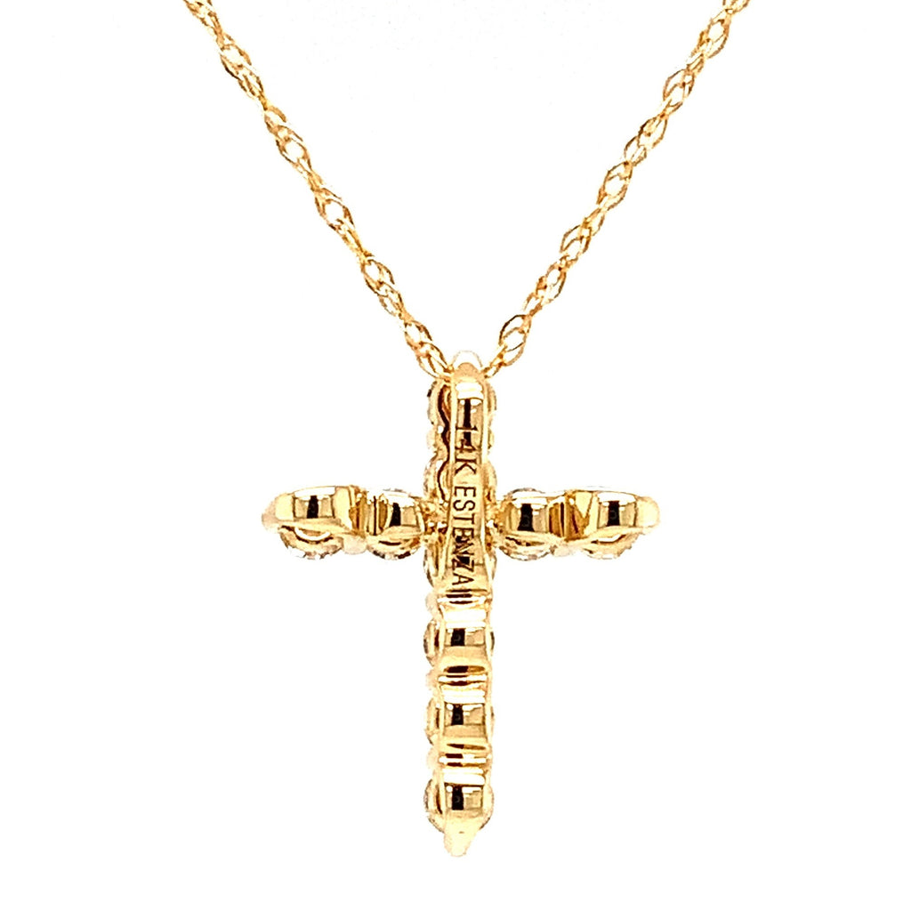 Diamond Cross Pendant 14K Yellow Gold 6 Round Brilliant Diamonds 0.40ctw - Image 3 of 9