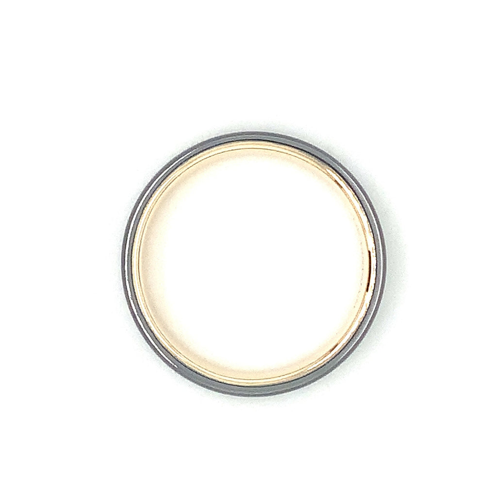 Contemporary Mixed Metal Tantalum and 14K Yellow Gold Wedding Band. - Image 7 of 8