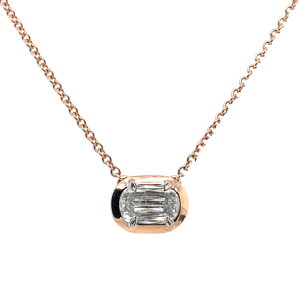 Christopher Designs L'Amour Crisscut®  Diamond Solitaire Necklace 14K Rose Gold - Image 6 of 6