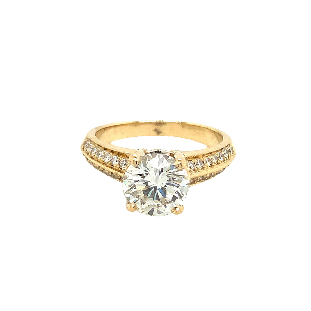 Diamond Engagement Ring 18K Yellow Gold 1.75 ctw - Image 3 of 11