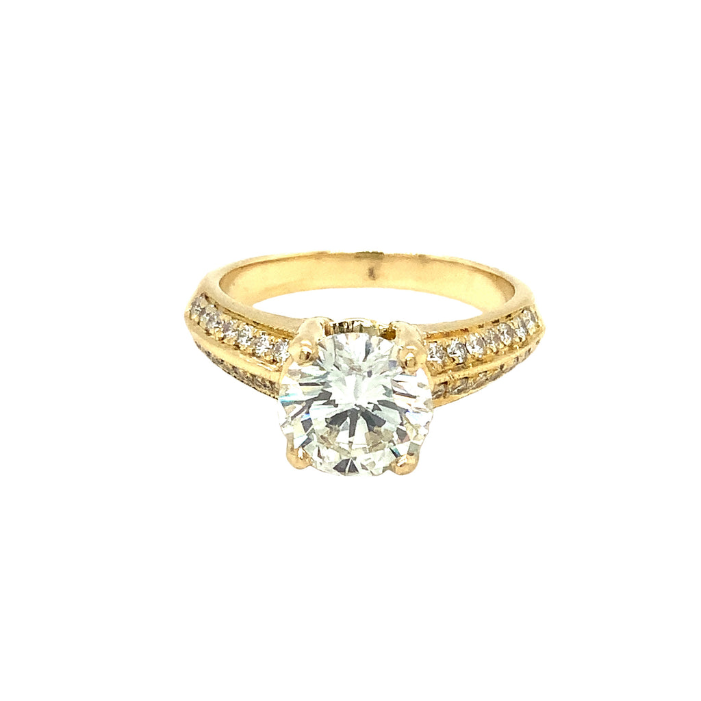 Diamond Engagement Ring 18K Yellow Gold 1.75 ctw - Image 4 of 11