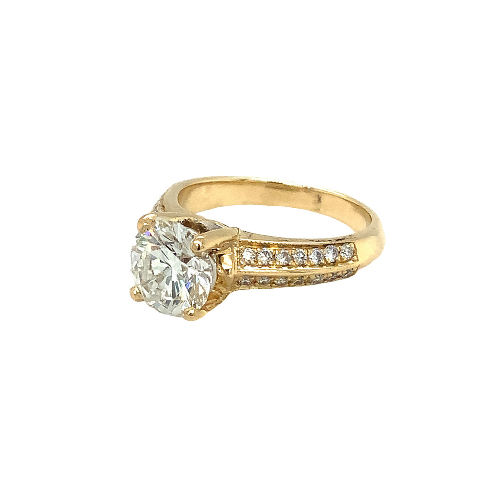 Diamond Engagement Ring 18K Yellow Gold 1.75 ctw - Image 11 of 11