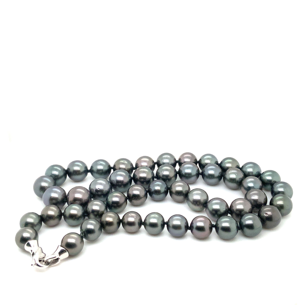 Cultured Natural Black South Sea Tahitian Peacock AAA Grade 8-10 mm Pearl Strand 18 inch Necklace - Image 3 of 8