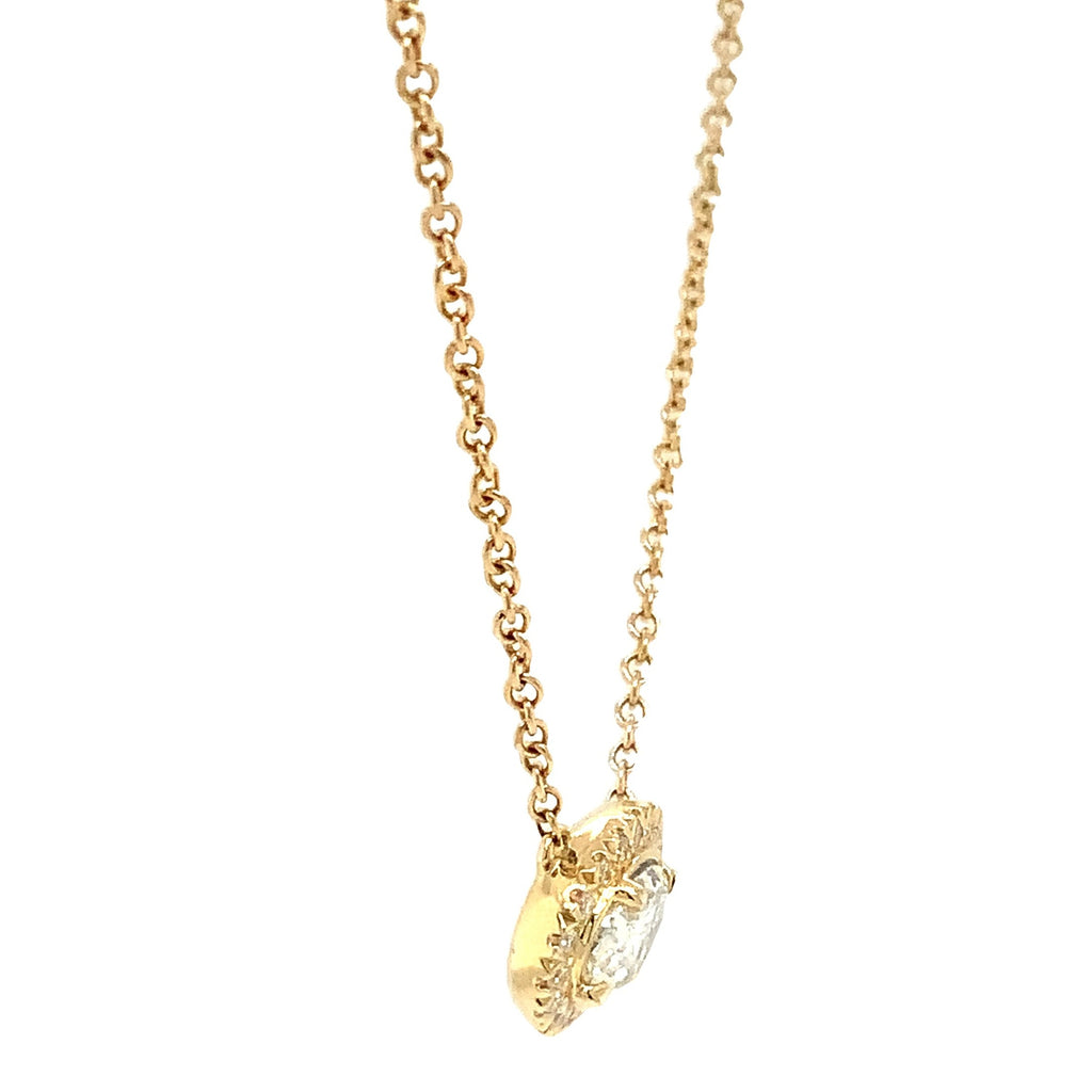 Christopher Designs L'Amour Crisscut® Diamond East West Halo Pendant set in 18 kt Yellow Gold. - Image 5 of 7