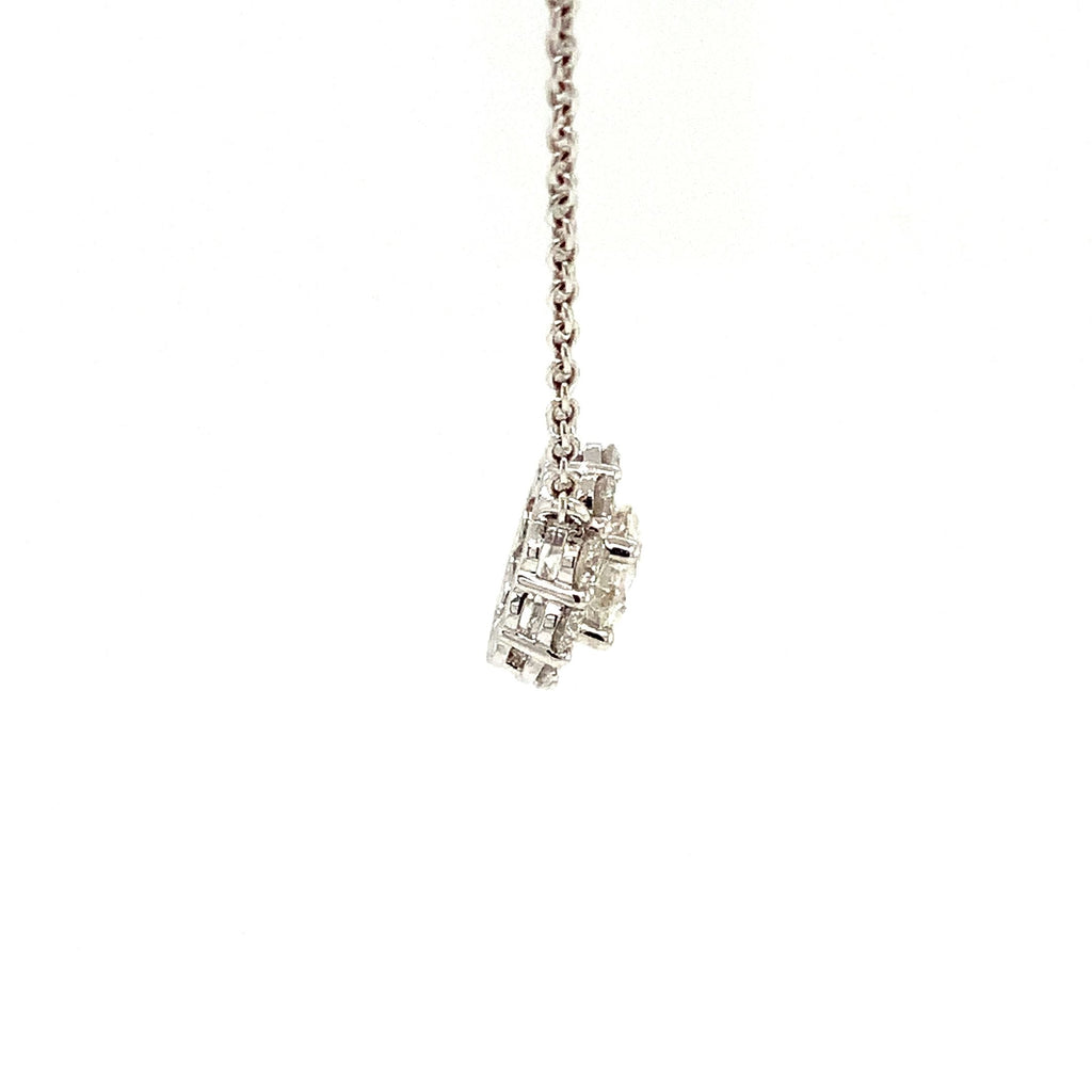 Memoire Diamond Blossom Collection Pendant Round Brilliant Cut Diamonds 1.01 ctw 18K White Gold - Image 8 of 10