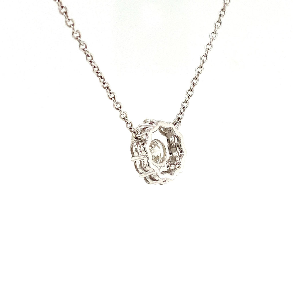 Memoire Diamond Blossom Collection Pendant Round Brilliant Cut Diamonds 1.01 ctw 18K White Gold - Image 7 of 10