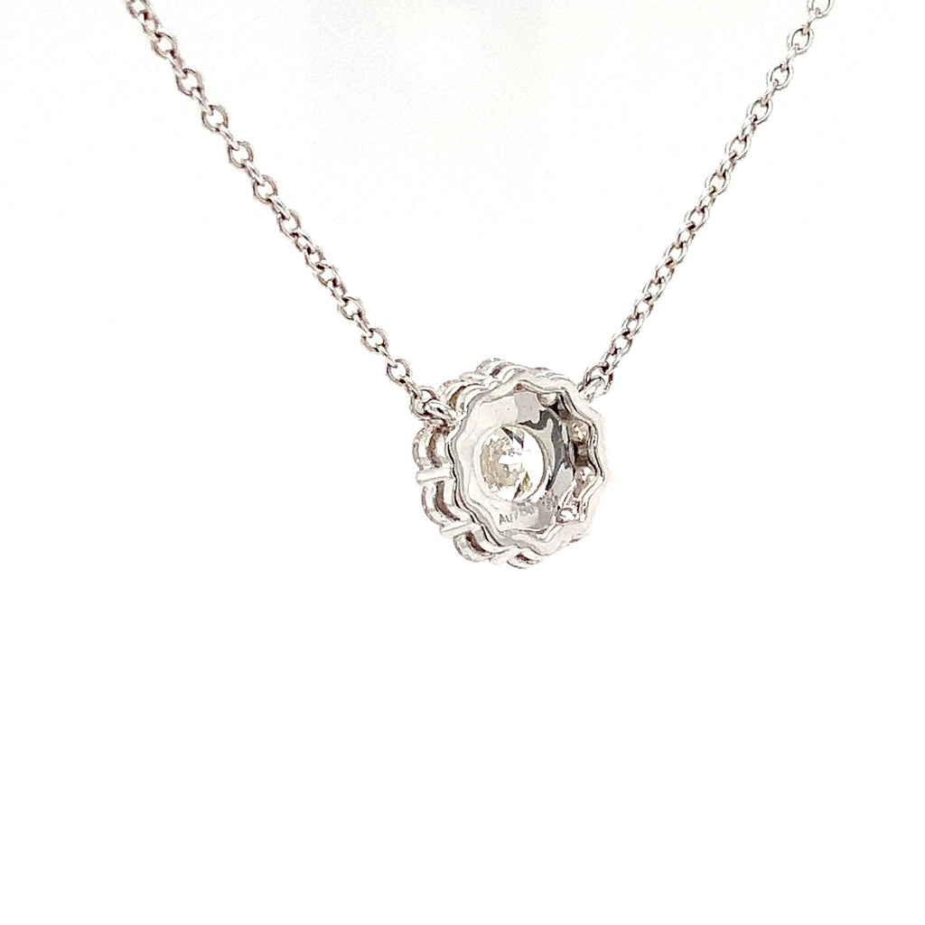 Memoire Diamond Blossom Collection Pendant Round Brilliant Cut Diamonds 1.01 ctw 18K White Gold - Image 6 of 10