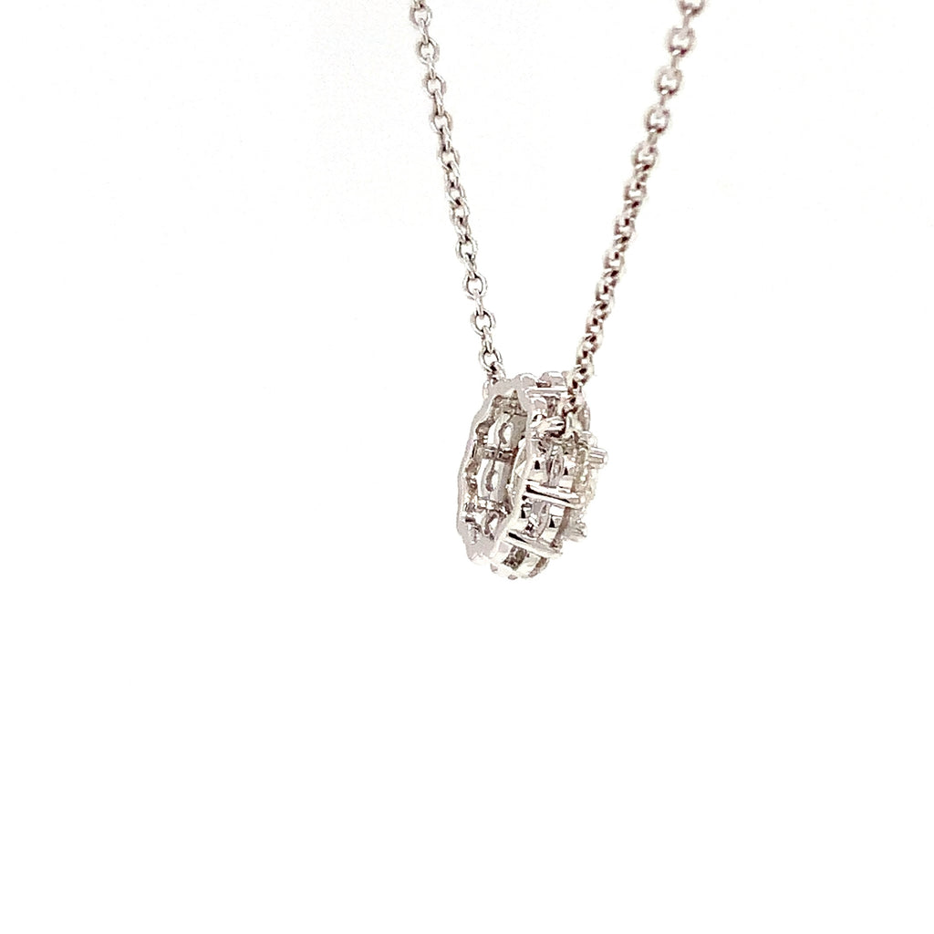 Memoire Diamond Blossom Collection Pendant Round Brilliant Cut Diamonds 1.01 ctw 18K White Gold - Image 10 of 10