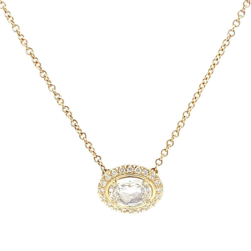 Christopher Designs L'Amour Crisscut® Diamond East West Halo Pendant set in 18 kt Yellow Gold. - Image 7 of 7