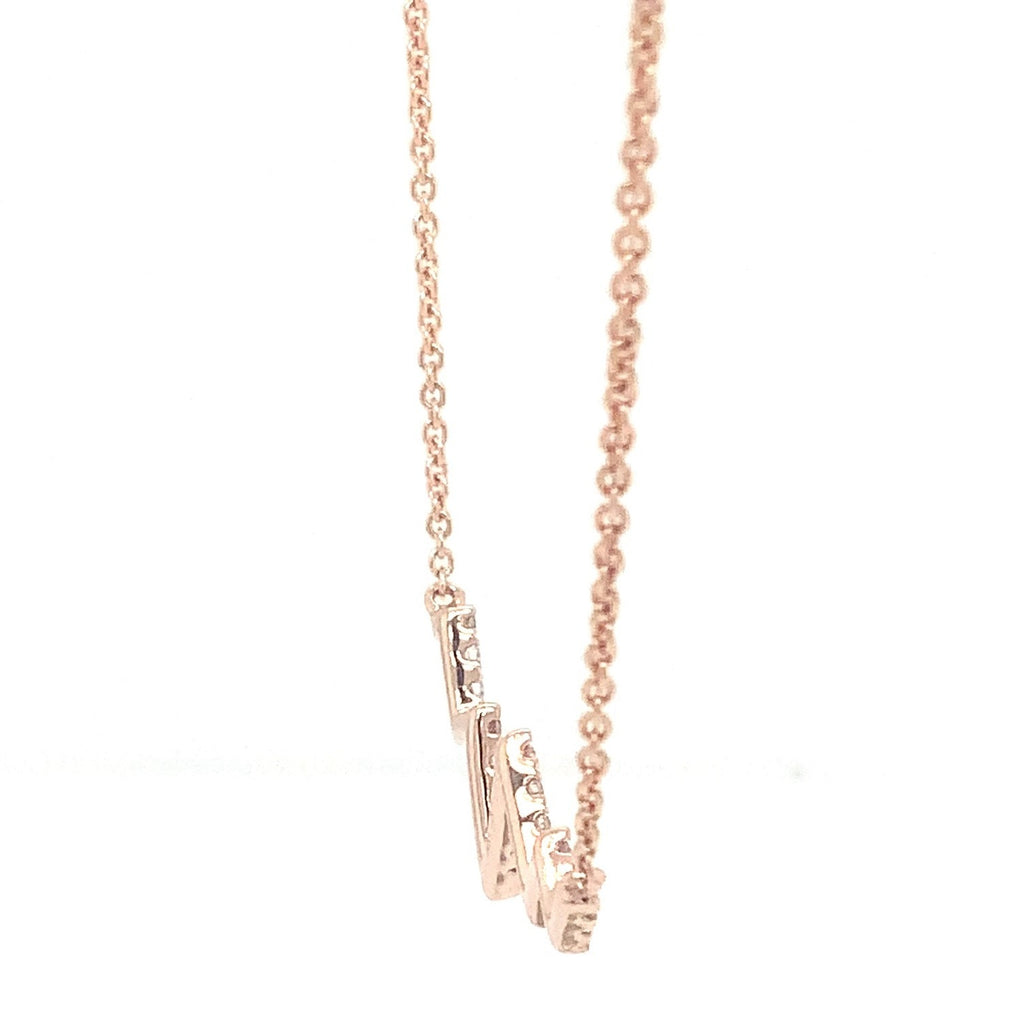 Micropave  Heartbeat Diamond 0.24 tw. Necklace 14K Rose Gold - Image 8 of 8