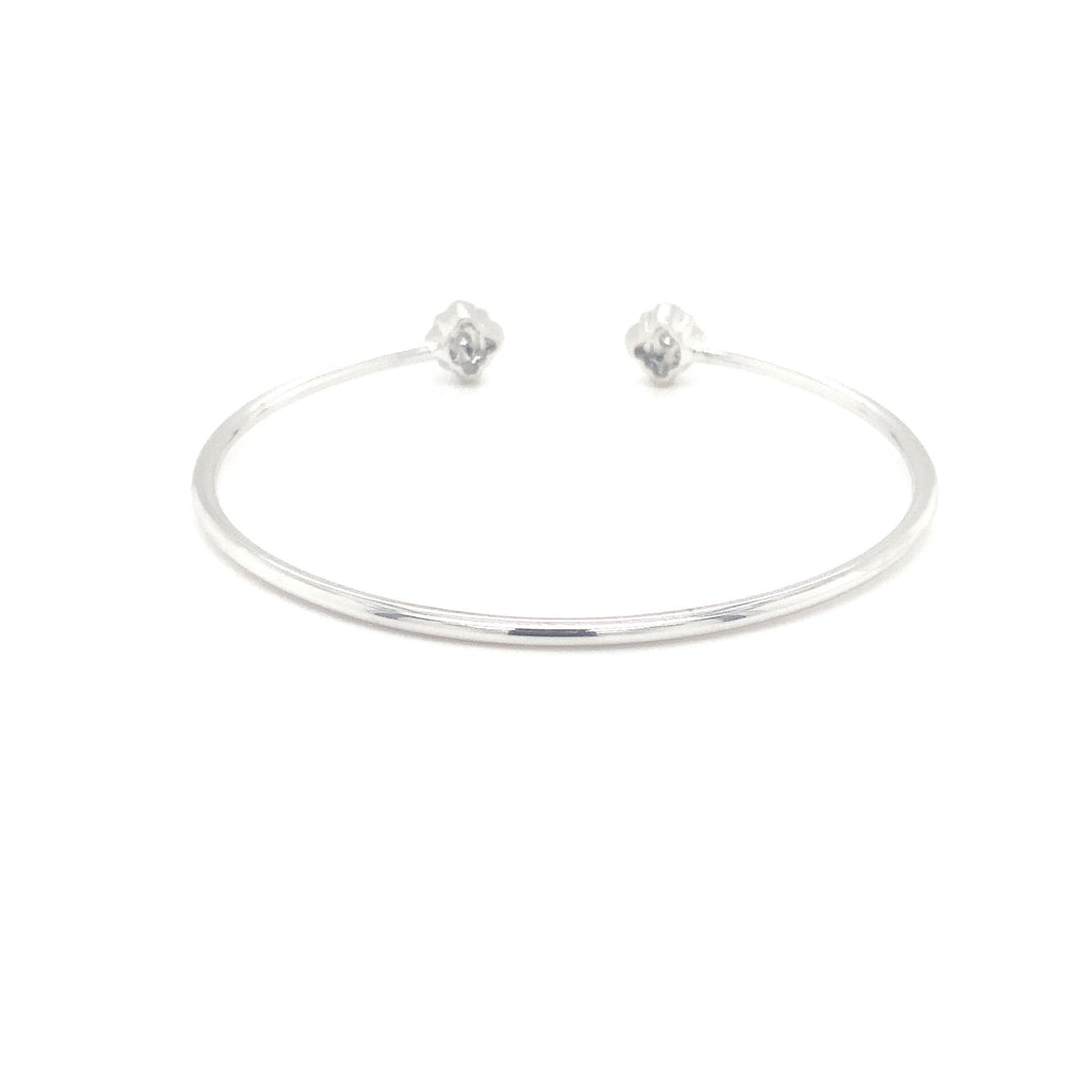 Flexi Cuff Bracelet Round Brilliant Cut Diamonds 14K White Gold - Image 5 of 6