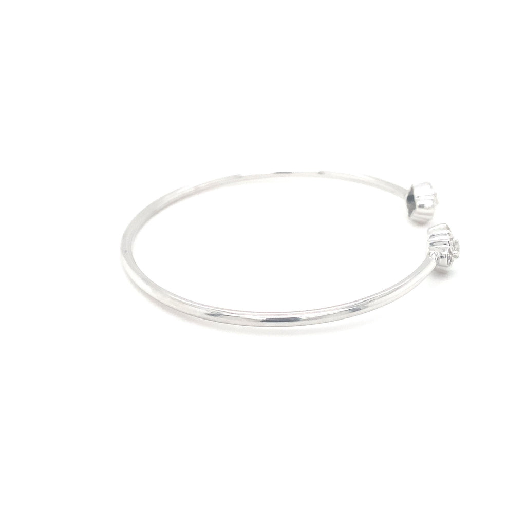 Flexi Cuff Bracelet Round Brilliant Cut Diamonds 14K White Gold - Image 4 of 6