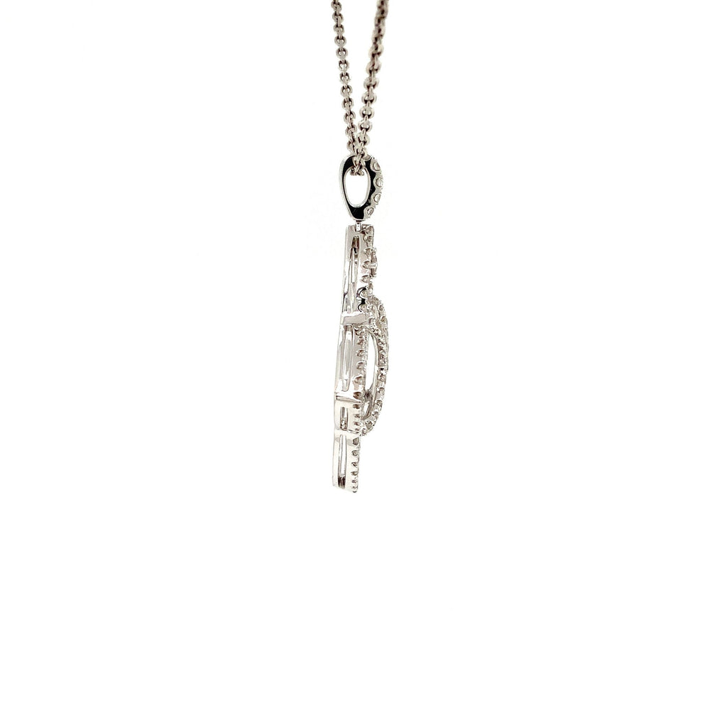 Star Shaped Diamond Pendant with Articulating Center 112 Round Brilliant Diamonds equals 1.58ctw 14K White Go - Image 8 of 9