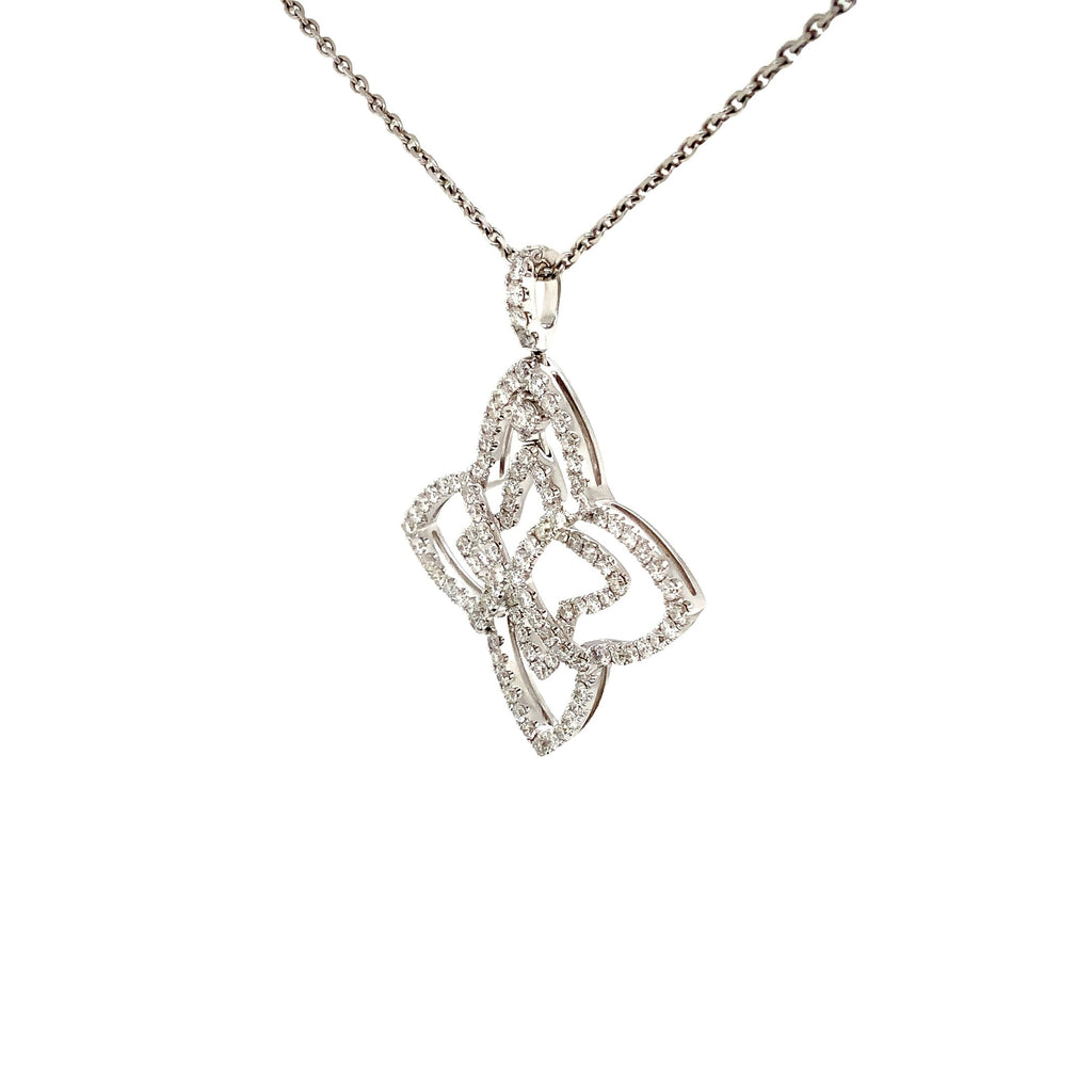 Star Shaped Diamond Pendant with Articulating Center 112 Round Brilliant Diamonds equals 1.58ctw 14K White Go - Image 6 of 9