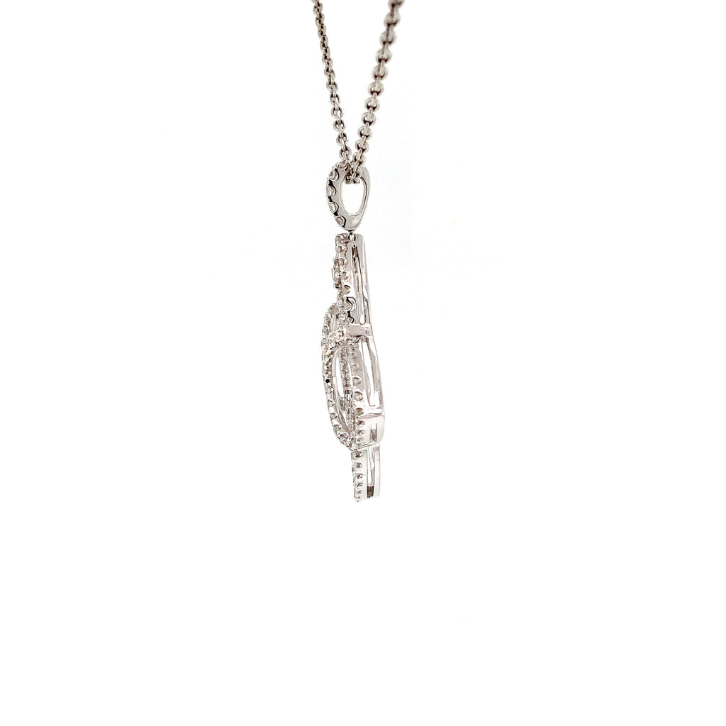 Star Shaped Diamond Pendant with Articulating Center 112 Round Brilliant Diamonds equals 1.58ctw 14K White Go - Image 4 of 9
