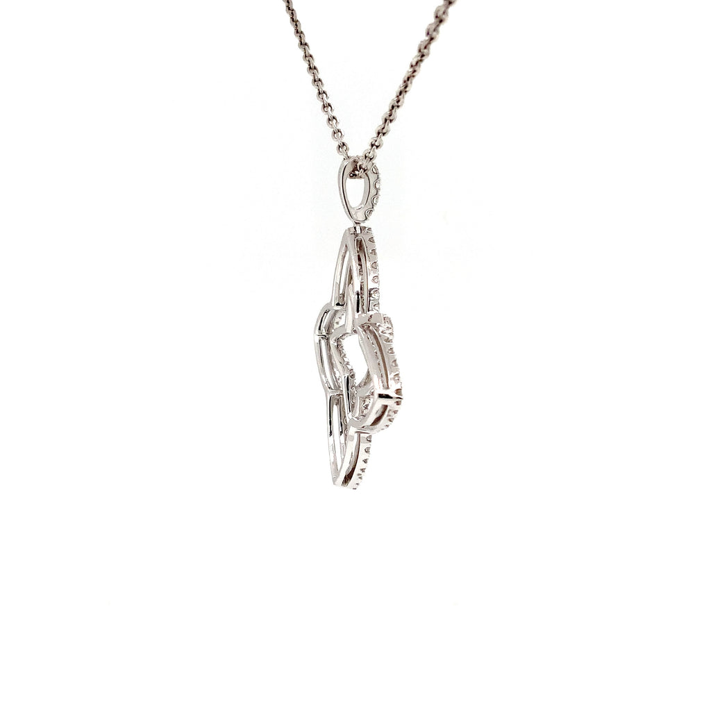 Star Shaped Diamond Pendant with Articulating Center 112 Round Brilliant Diamonds equals 1.58ctw 14K White Go - Image 3 of 9