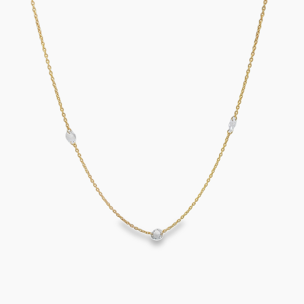 Rose Cut Diamond Neck Chain in 18 kt Yellow Gold. - Image 1 of 6