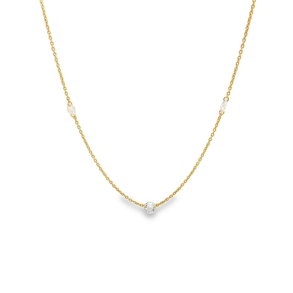 Rose Cut Diamond Neck Chain in 18 kt Yellow Gold. - Image 4 of 6
