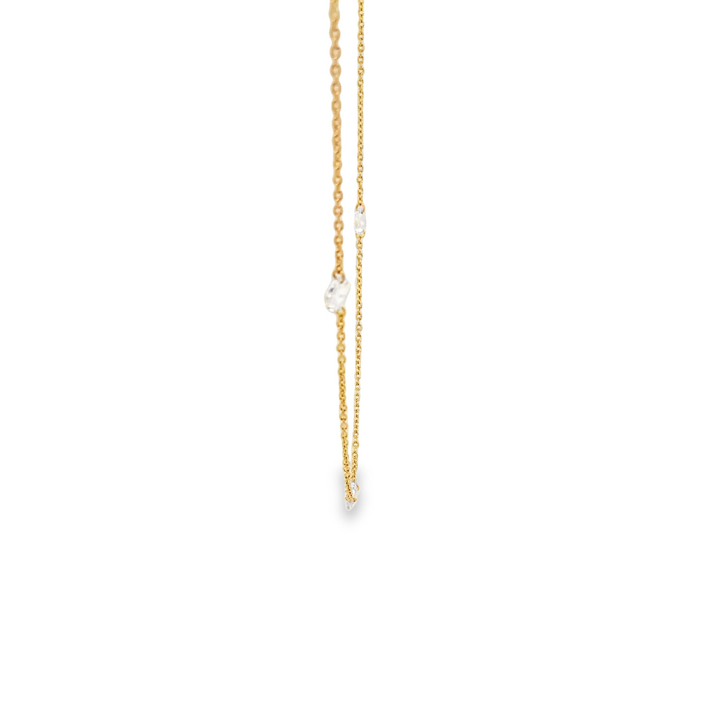 Rose Cut Diamond Neck Chain in 18 kt Yellow Gold. - Image 5 of 6