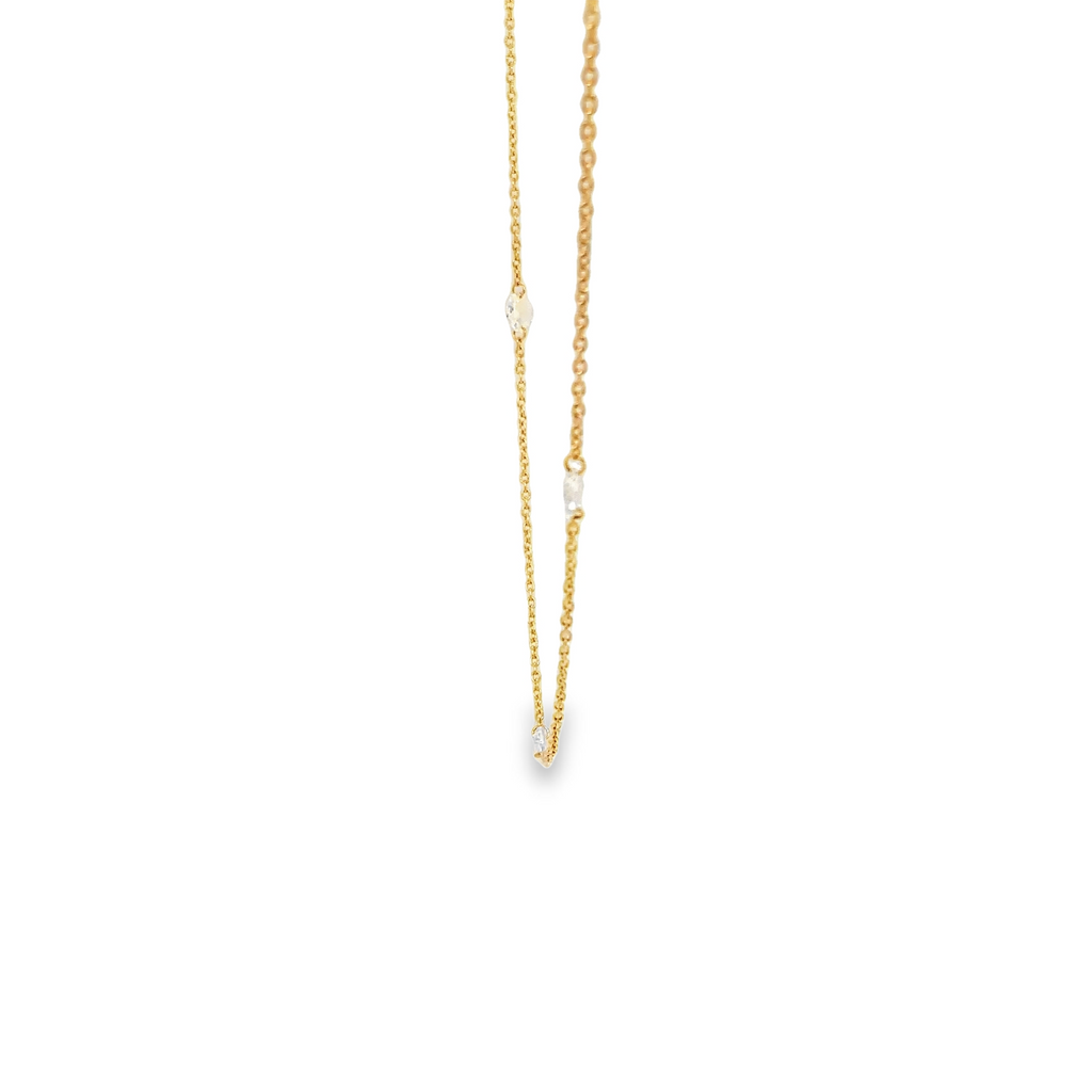 Rose Cut Diamond Neck Chain in 18 kt Yellow Gold. - Image 3 of 6