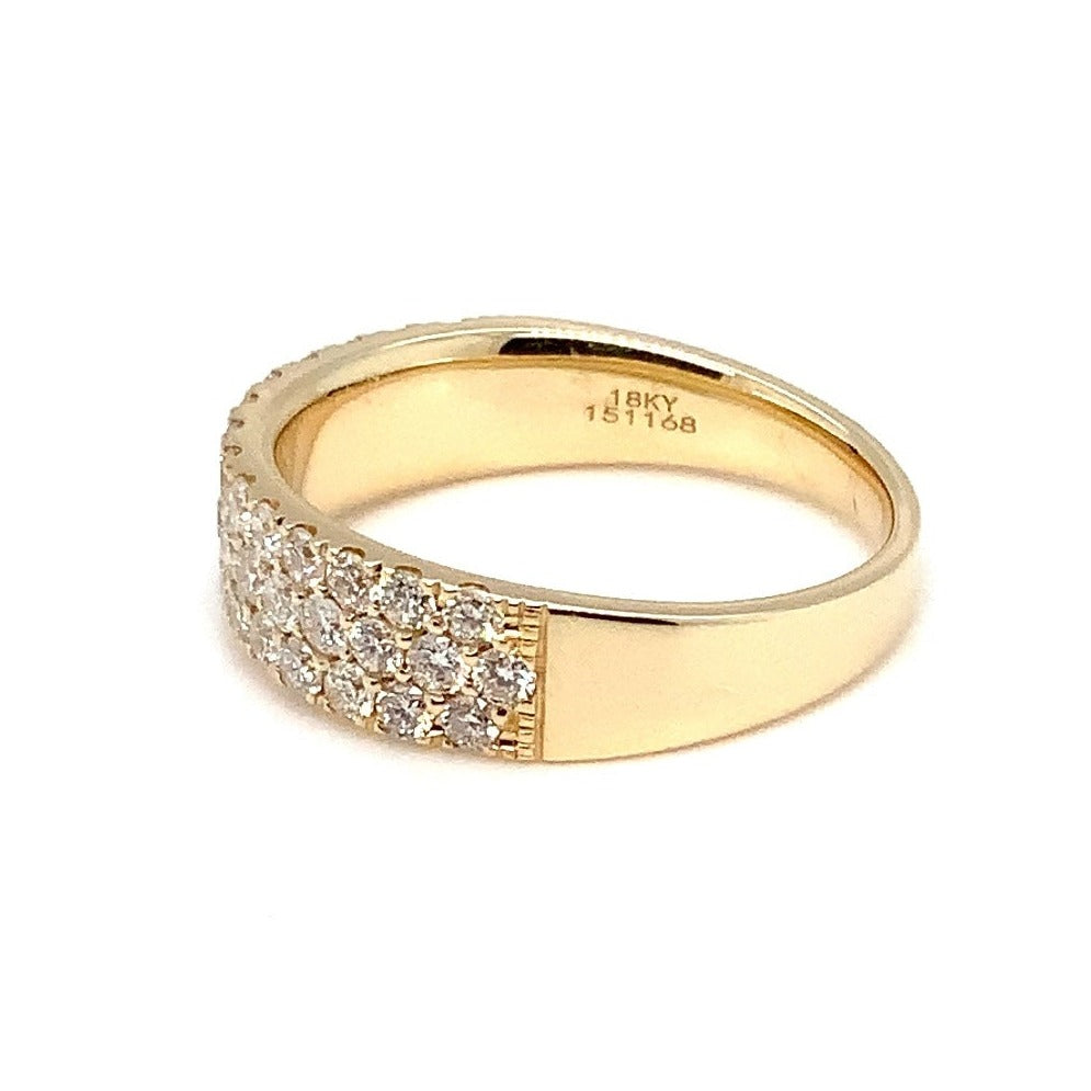 Pavé Silk Half Round Diamond Band 1.00 ctw Set in 14K Yellow Gold - Image 2 of 8