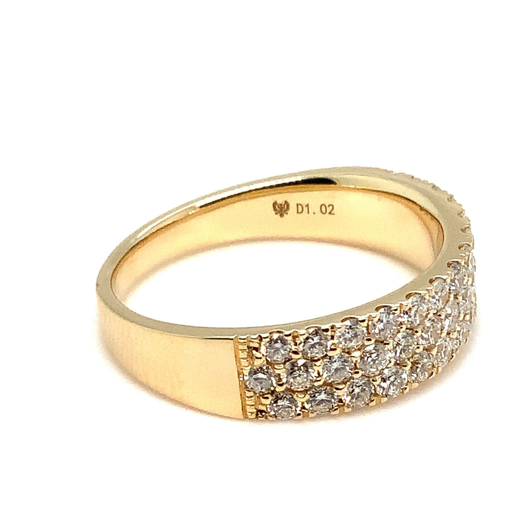 Pavé Silk Half Round Diamond Band 1.00 ctw Set in 14K Yellow Gold - Image 4 of 8
