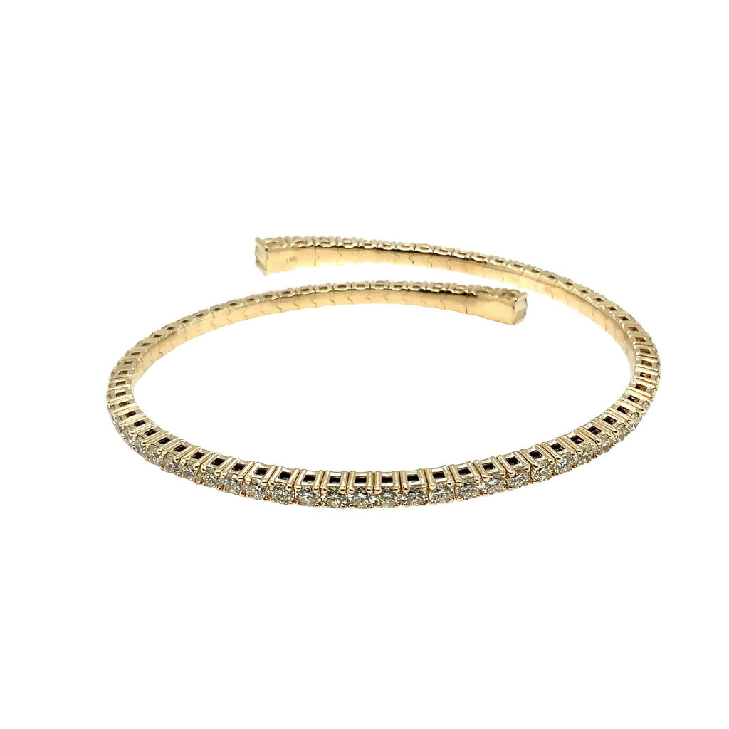 Flexi Open By Pass Design Diamond Bangle Bracelet Set in 14K Yellow Gold - Image 2 of 9