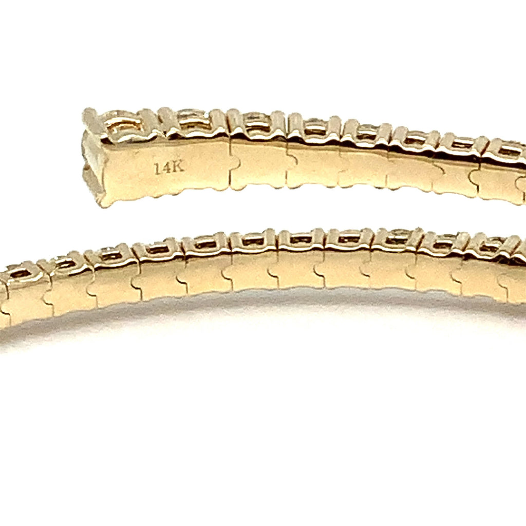 Flexi Open By Pass Design Diamond Bangle Bracelet Set in 14K Yellow Gold - Image 7 of 9