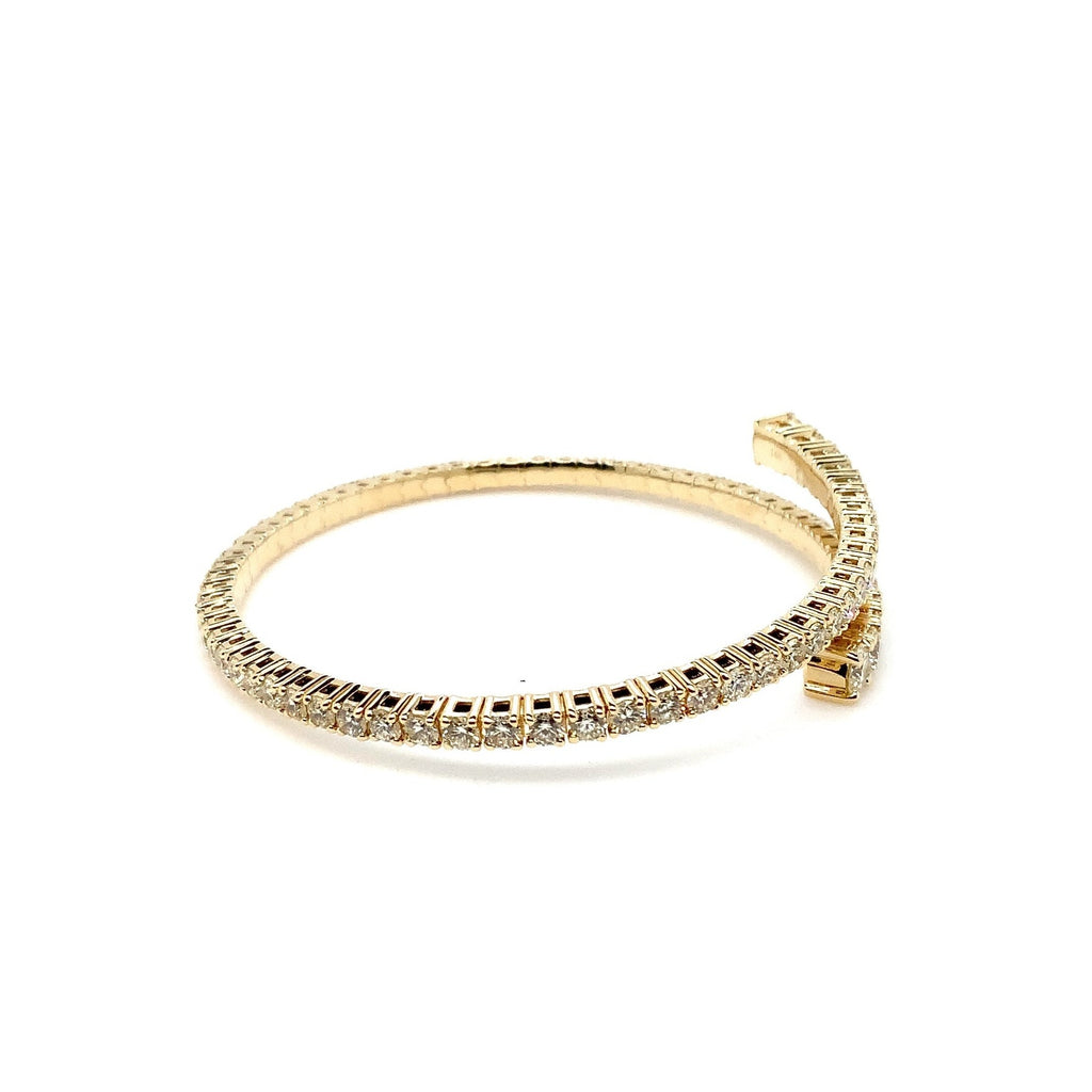 Flexi Open By Pass Design Diamond Bangle Bracelet Set in 14K Yellow Gold - Image 5 of 9
