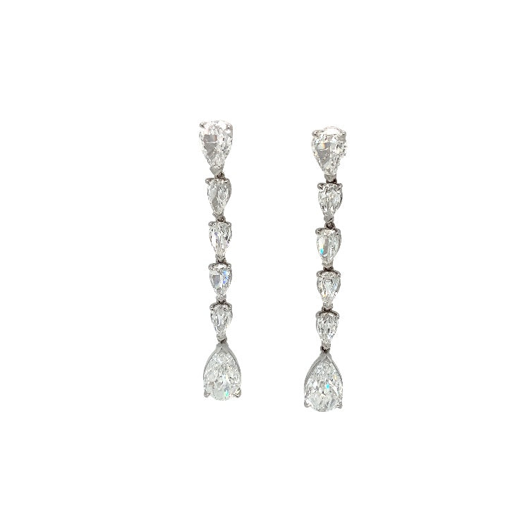 Christopher Designs L'Amour Crisscut® Pear Shape Lab Grown Diamond Drop Earrings set in 14K White Gold - Image 4 of 10