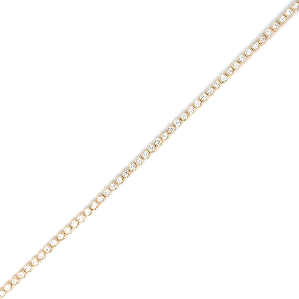 Memoire Collection Milgrain Diamond Line Bracelet 18kt Yellow Gold - Image 6 of 7