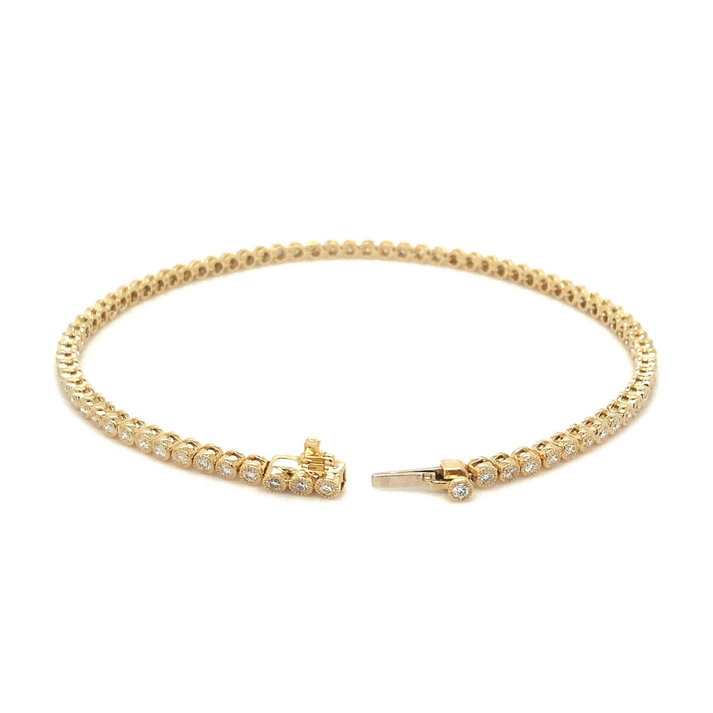 Memoire Collection Milgrain Diamond Line Bracelet 18kt Yellow Gold - Image 7 of 7