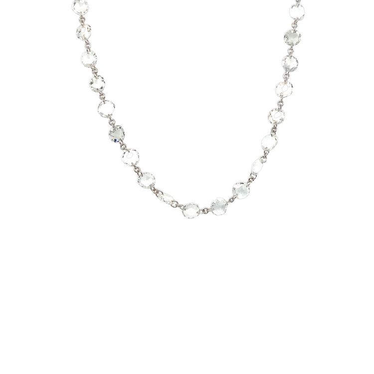 Rose Cut Diamond Neck Chain in 18 kt white gold. - Image 3 of 3