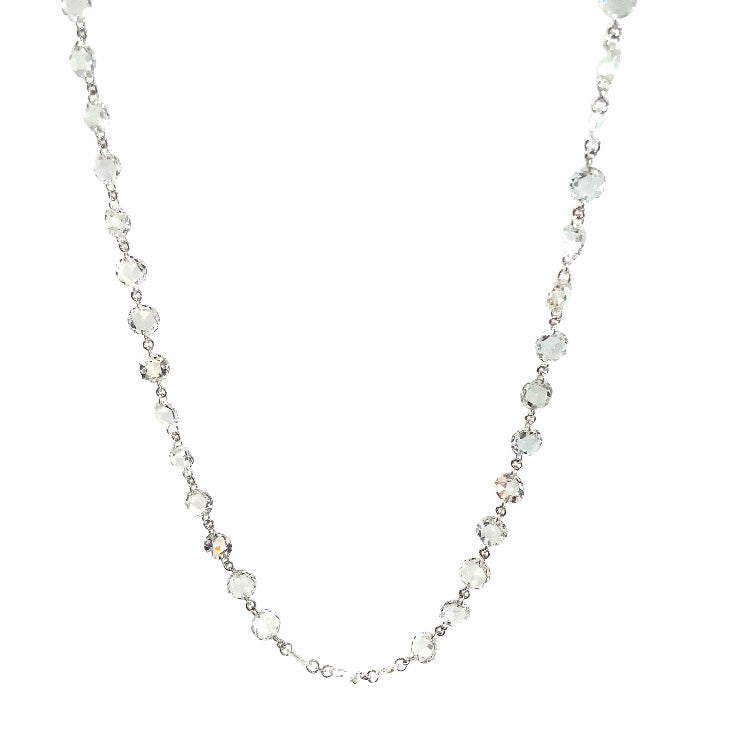 Rose Cut Diamond Neck Chain in 18 kt white gold. - Image 2 of 3