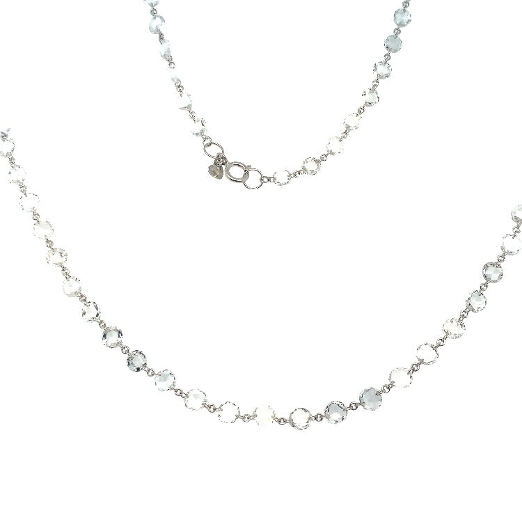 Rose Cut Diamond Neck Chain in 18 kt white gold. - Image 1 of 3
