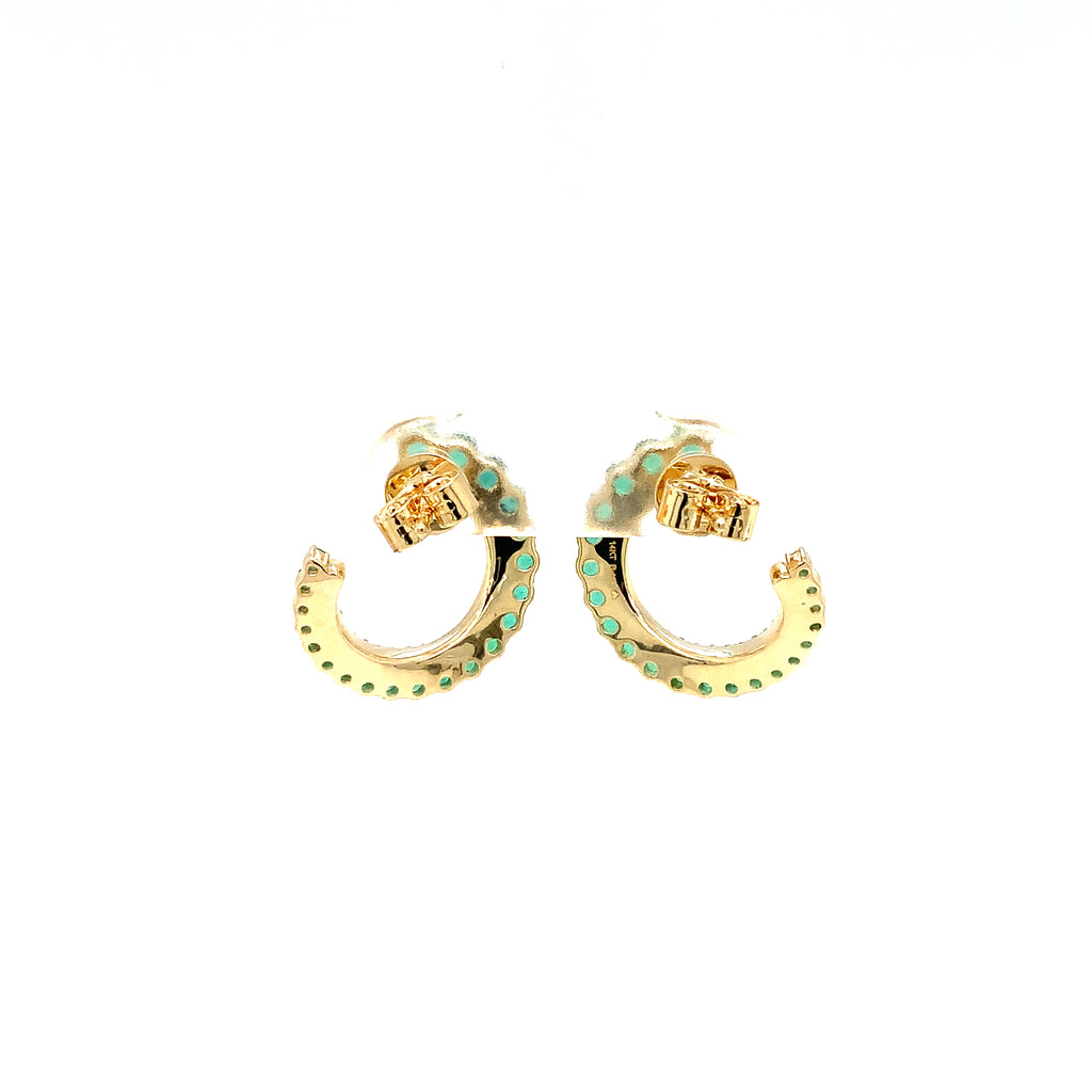 Roman+Jules Luna Wrap Emerald and Diamond Earring in 14K Yellow Gold - Image 5 of 8