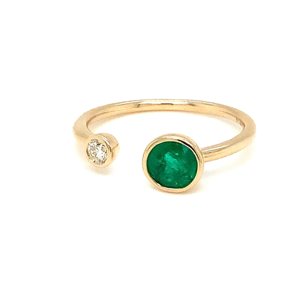 Roman+Jules Emeralds and Diamond Right hand Ring set in 14K Yellow Gold - Image 2 of 6