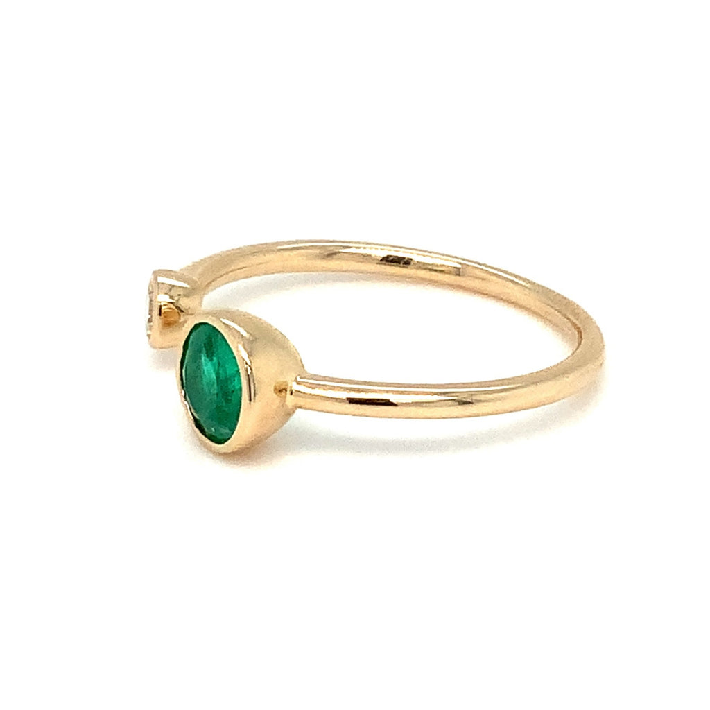 Roman+Jules Emeralds and Diamond Right hand Ring set in 14K Yellow Gold - Image 3 of 6