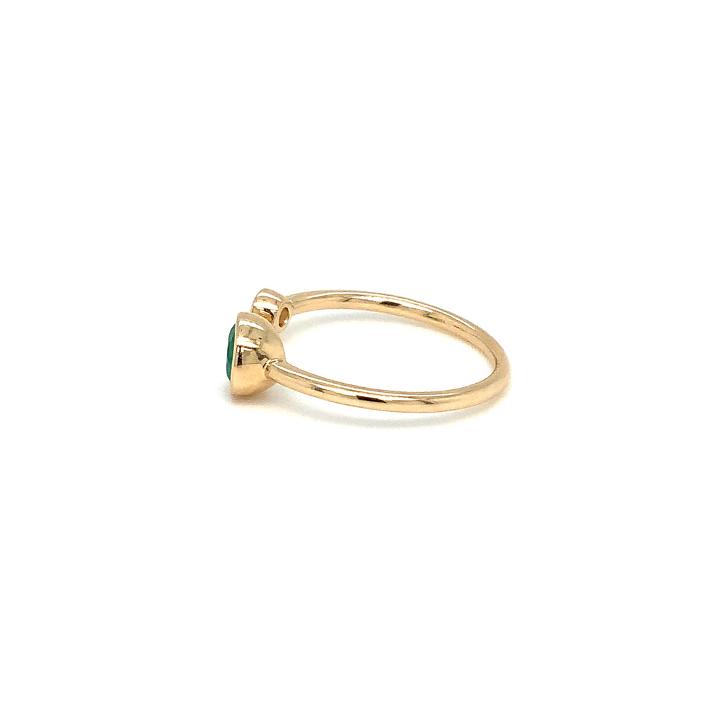 Roman+Jules Emeralds and Diamond Right hand Ring set in 14K Yellow Gold - Image 4 of 6