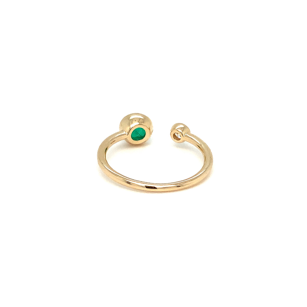 Roman+Jules Emeralds and Diamond Right hand Ring set in 14K Yellow Gold - Image 5 of 6