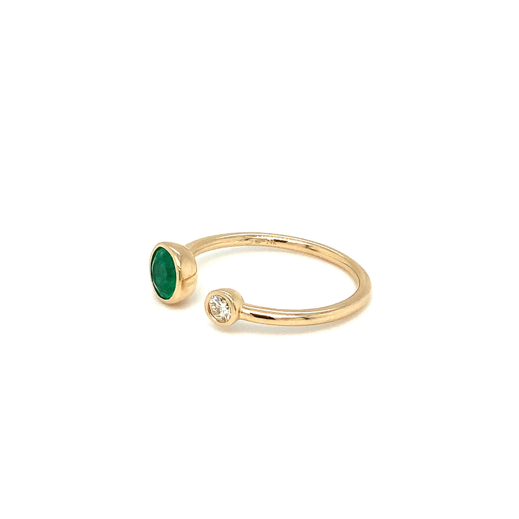 Roman+Jules Emeralds and Diamond Right hand Ring set in 14K Yellow Gold - Image 6 of 6